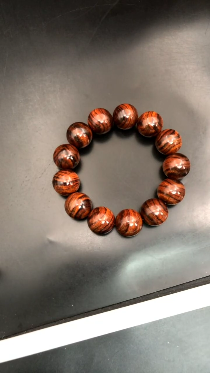 手串/手链黄花梨/降香黄檀海黄野生中性料1.8虎皮纹手串