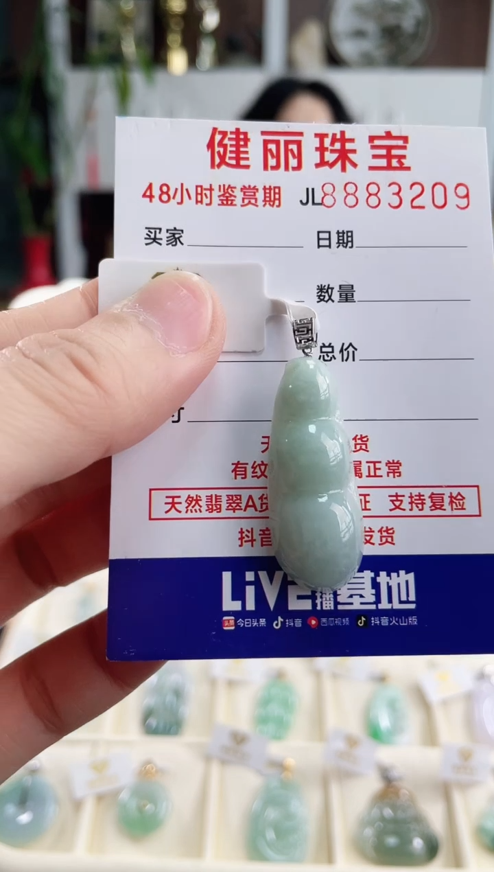 【闪购商品】翡翠颈饰18K金镶嵌天然缅甸翡翠 富贵豆(一物一证)