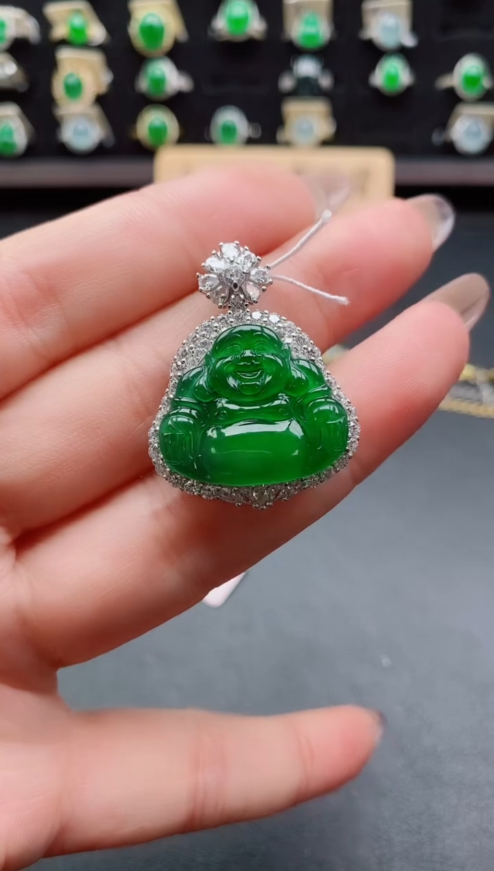 吊坠(赠链)银S925镶嵌翡翠1