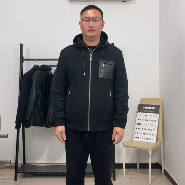 2025夹克加绒羊绒拼山羊皮内胆鹅绒服保暖冬季男装休闲外套秋冬