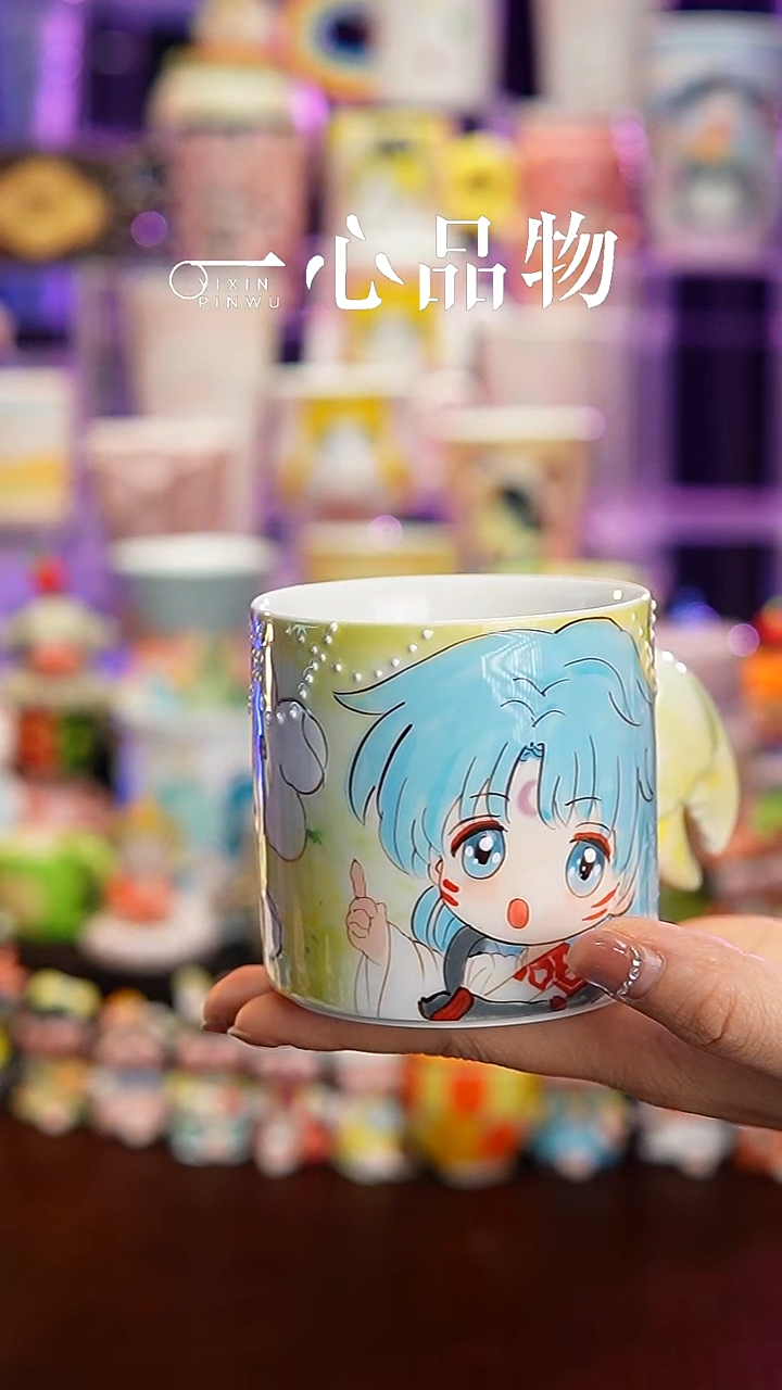 杯子瓷H39景德镇手工手绘杯子摆件