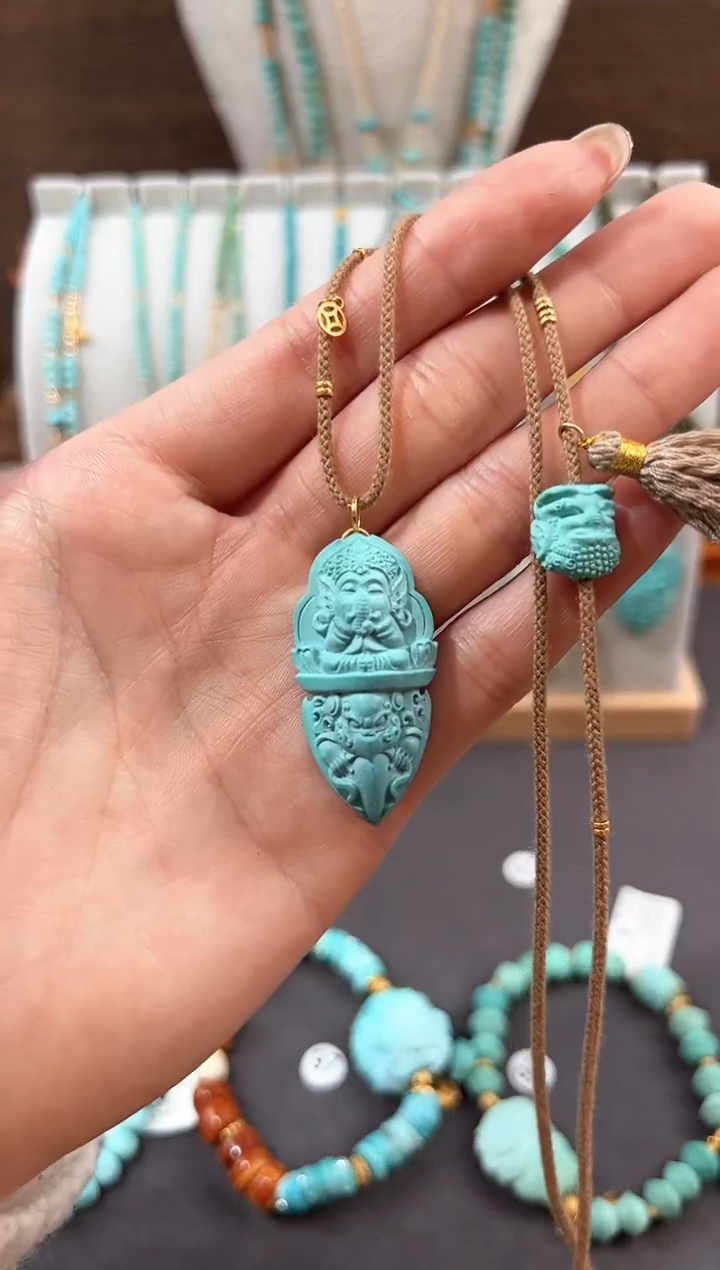 【闪购商品】绿松石颈饰18K金镶嵌绿松石项链