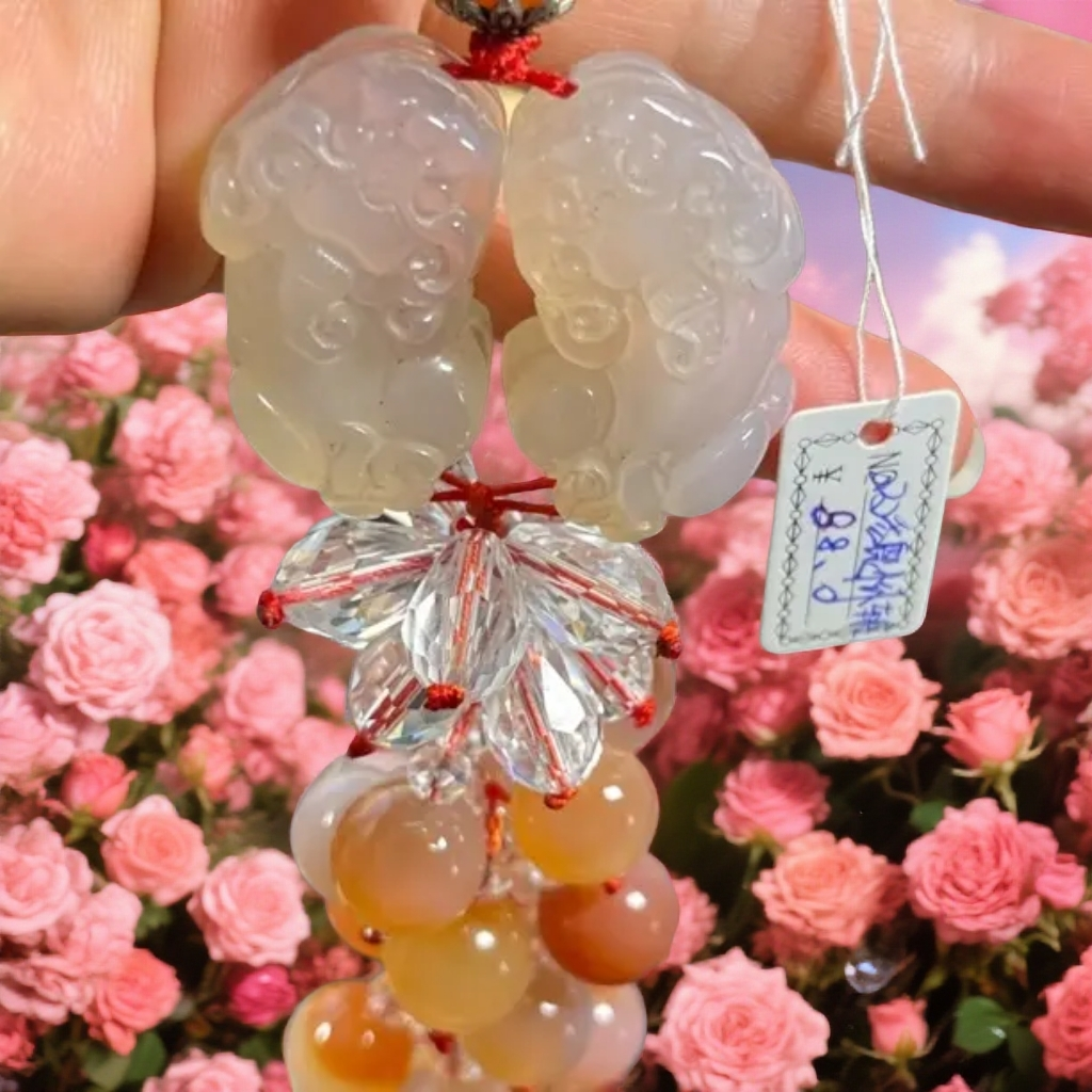 天然玛瑙双貔貅车挂件直播间热选
