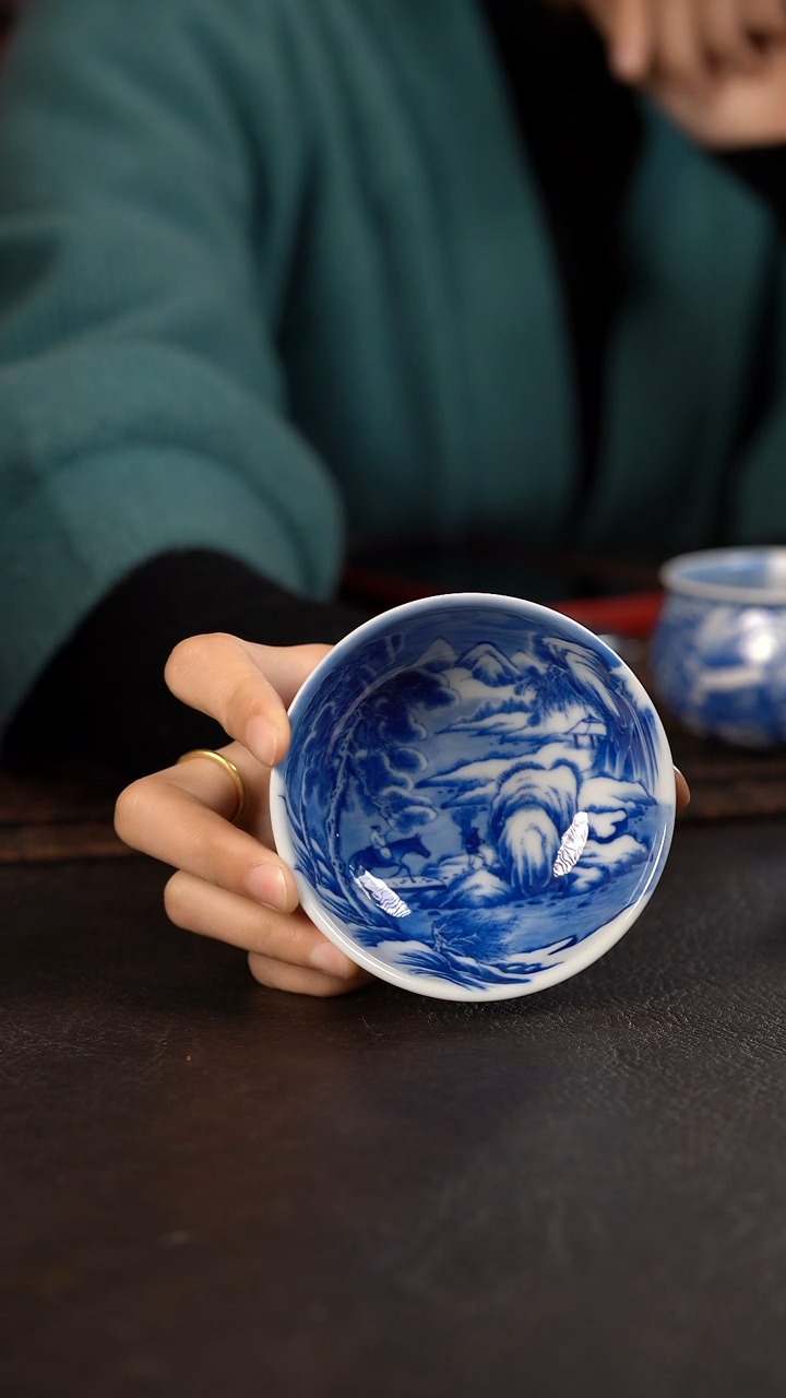 【闪购商品】杯仪贤堂雪景高脚普洱杯