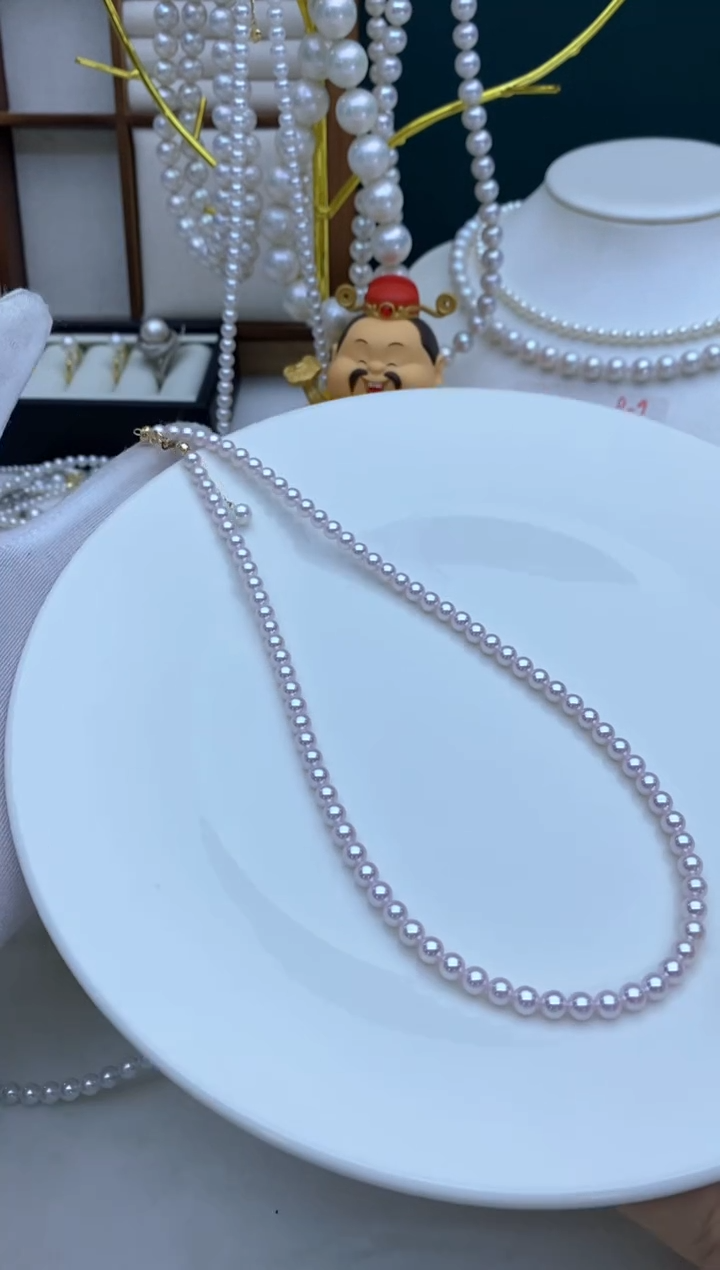 【闪购商品】淡水珍珠项链18K金镶嵌4.5-5