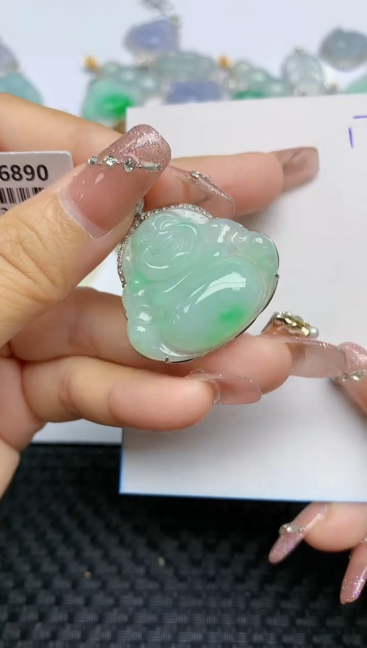 【闪购商品】翡翠颈饰18K金镶嵌天然A货翡翠 175