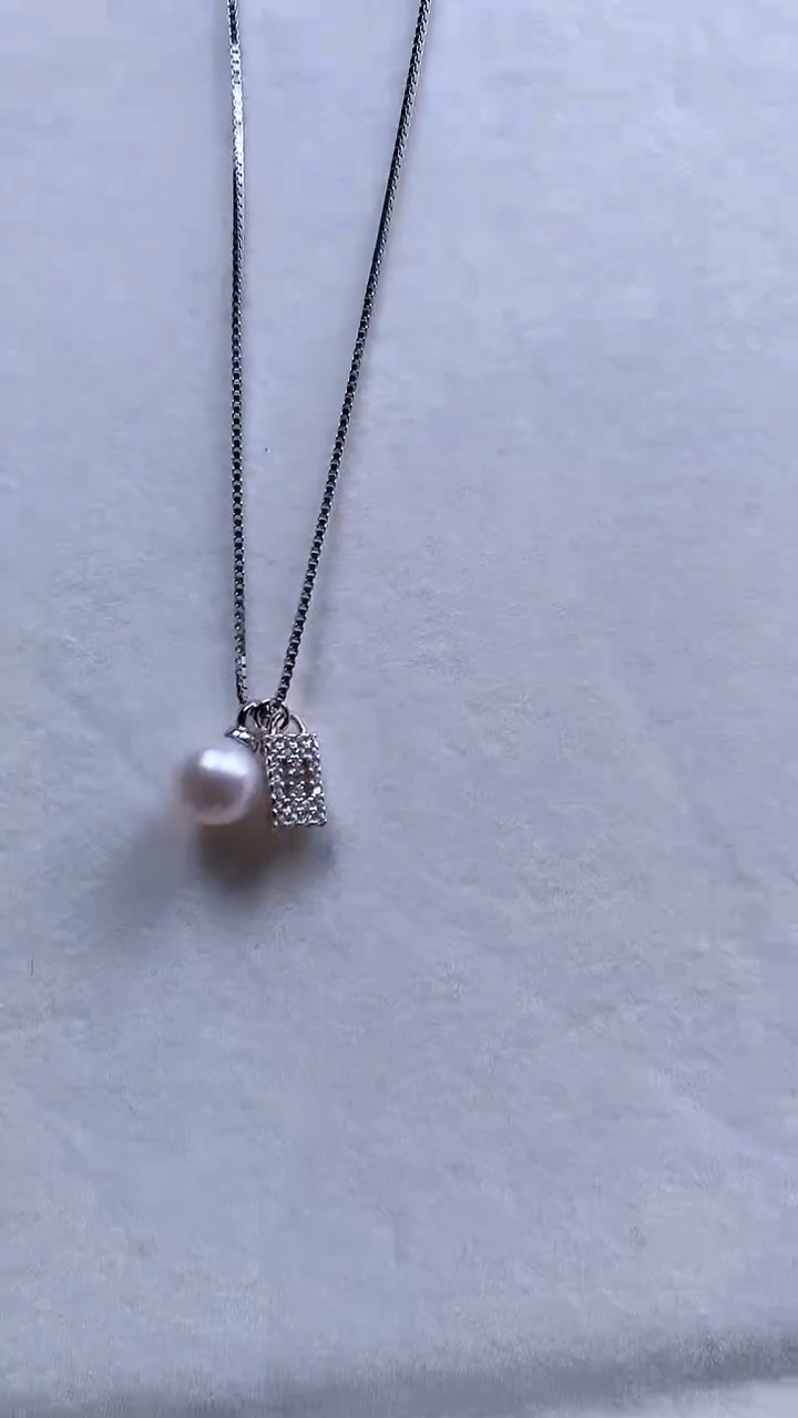 【闪购商品】海水珍珠颈饰银S925镶嵌牌牌款珍珠套链