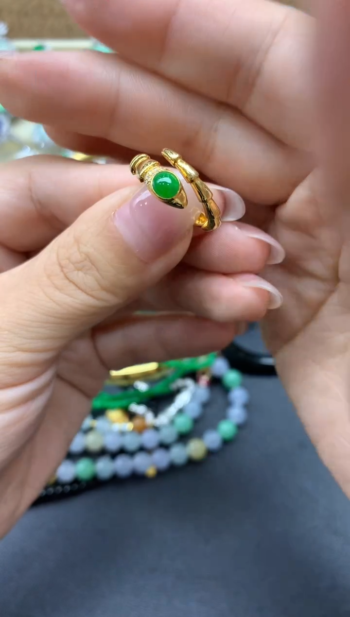 【闪购商品】翡翠戒指18K金镶嵌429-中国好珍宝