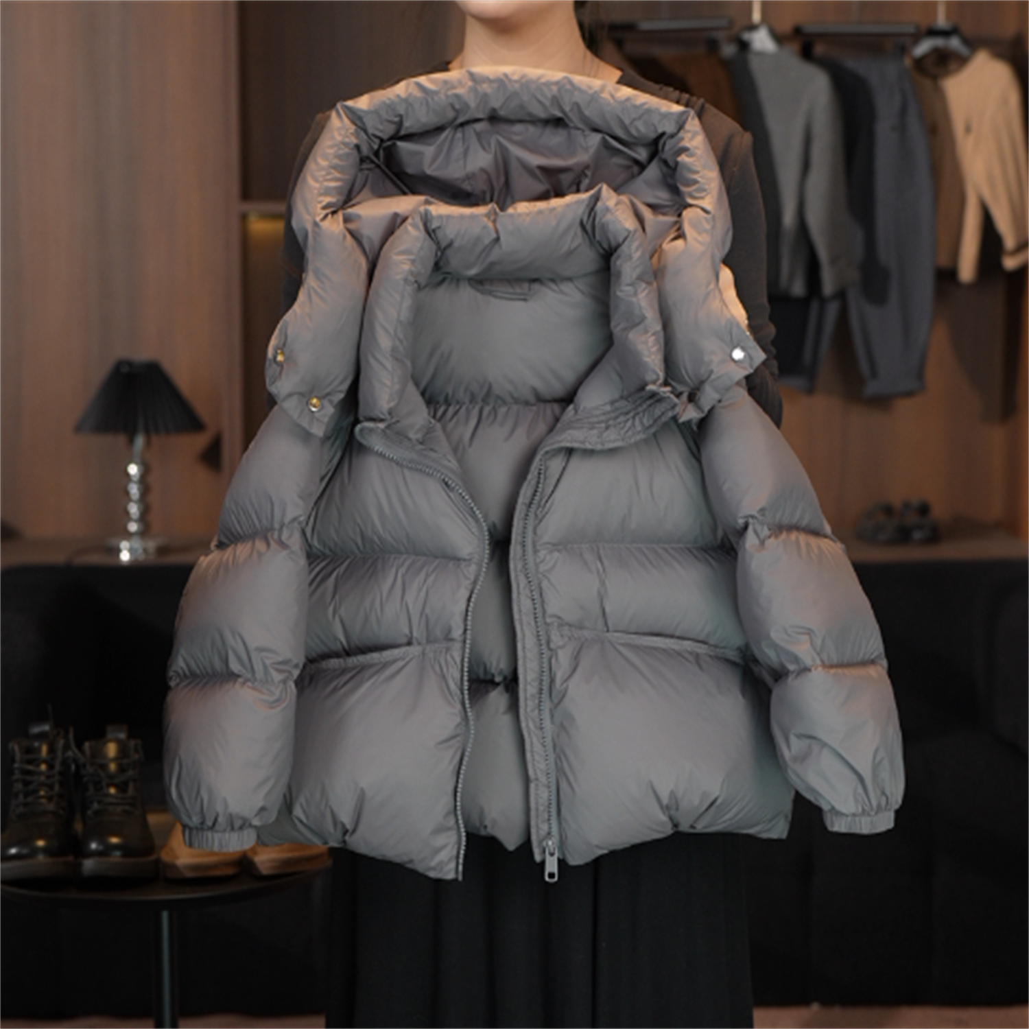 【森叔Kids专属】2025款儿童韩版时尚双倍充绒加厚连帽白鸭绒羽绒服