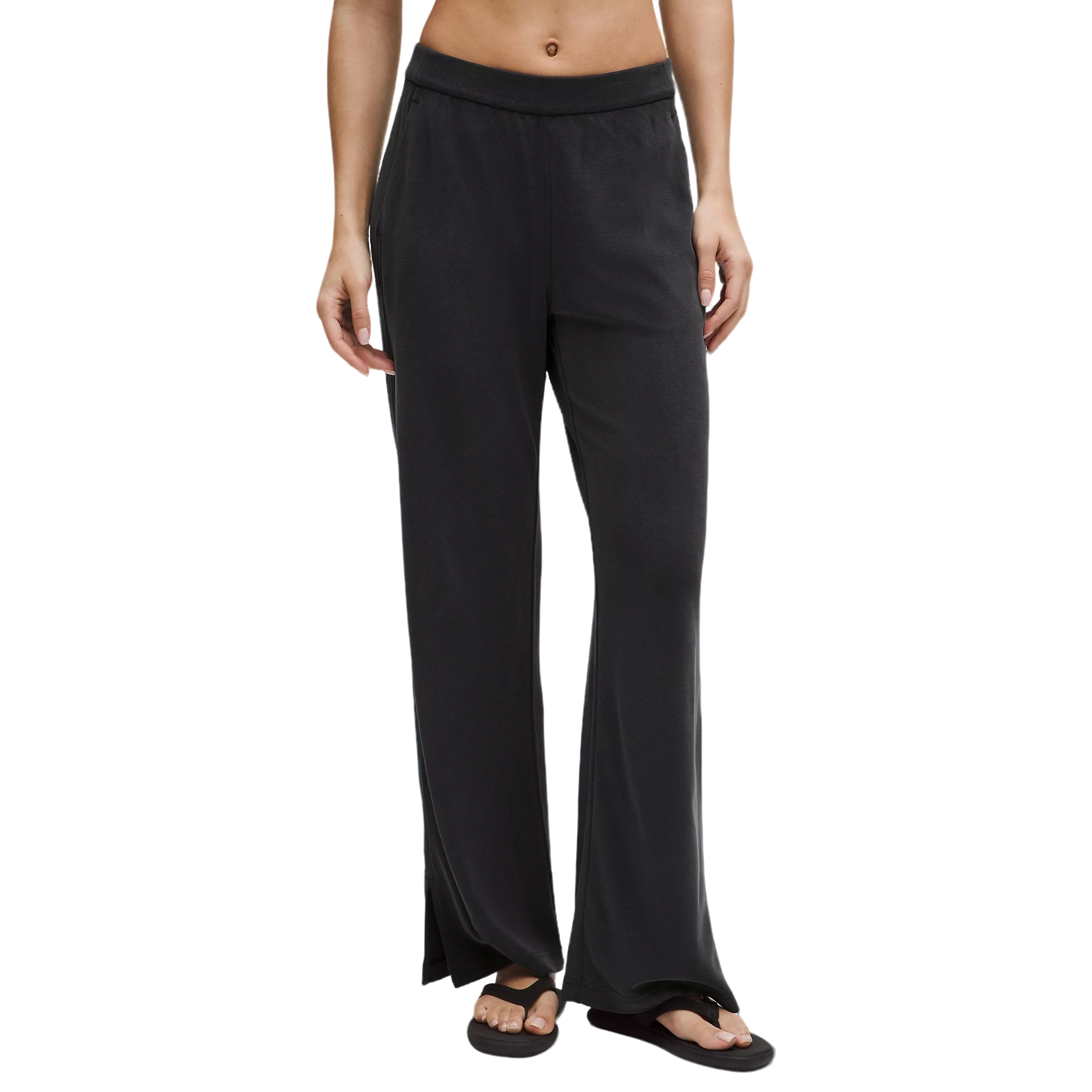 lululemon/露露乐蒙Softstreme HR WL Pique Reg 珠地高腰阔腿裤