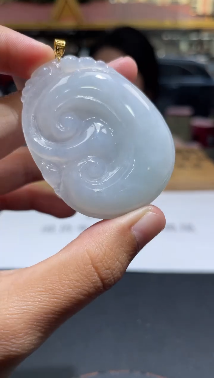 【闪购商品】翡翠颈饰18K金镶嵌缅甸A货翡翠