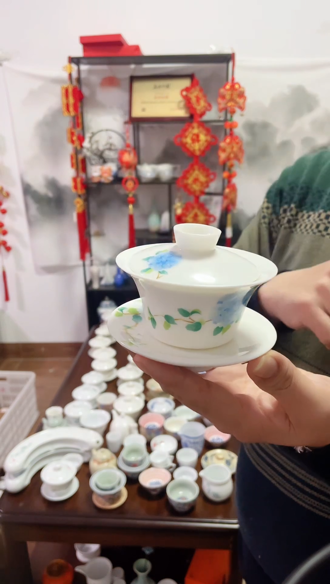 【闪购商品】【瓷心匠物】直播间福利专款绣球花盖碗