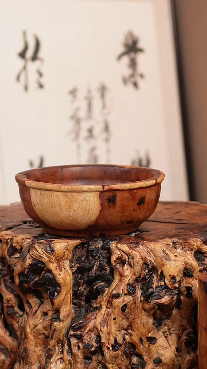 枣木百年鸡心枣木果盘
