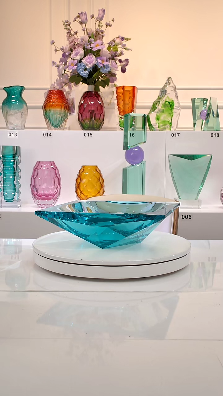 心**禅水晶冰川系列果盘蓝色