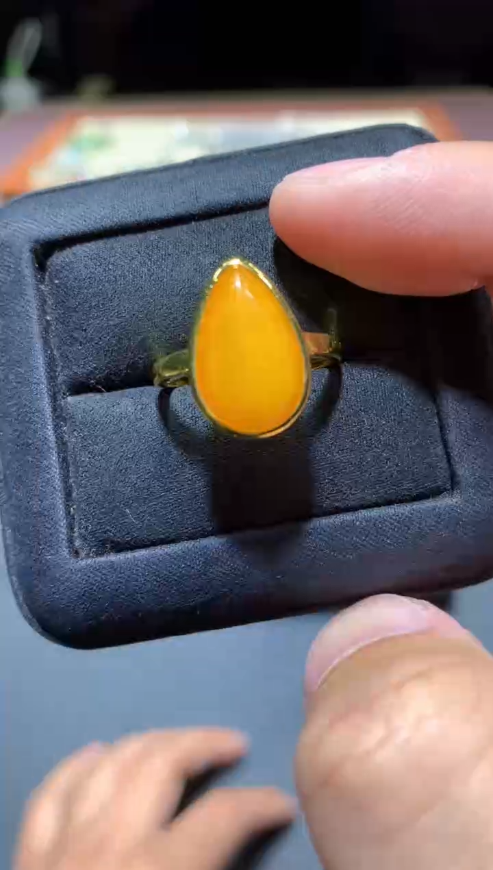 【闪购商品】琥珀戒指未镶嵌L10【所见即所得】