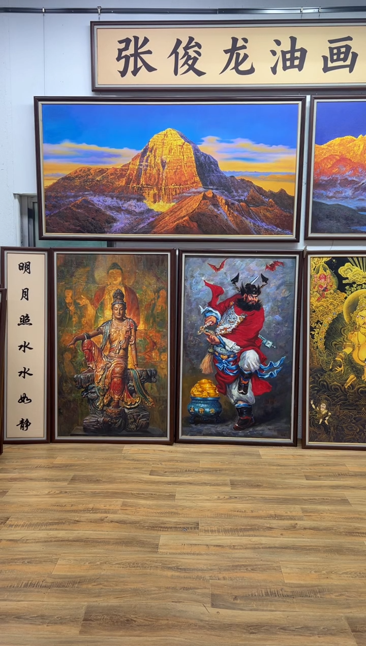 油画游*【张俊龙】冈仁波齐办公室客厅茶室玄关客厅挂画油画版画