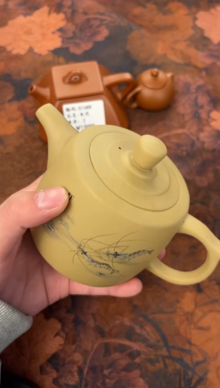 茶杯紫砂-虾趣井栏壶