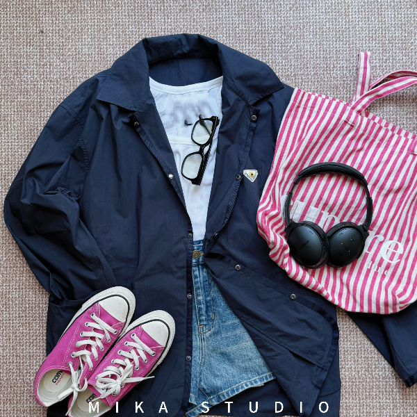 MIKA 25春夏设计师款轮廓设计薄款透气宽松青少年衬衫防晒外套