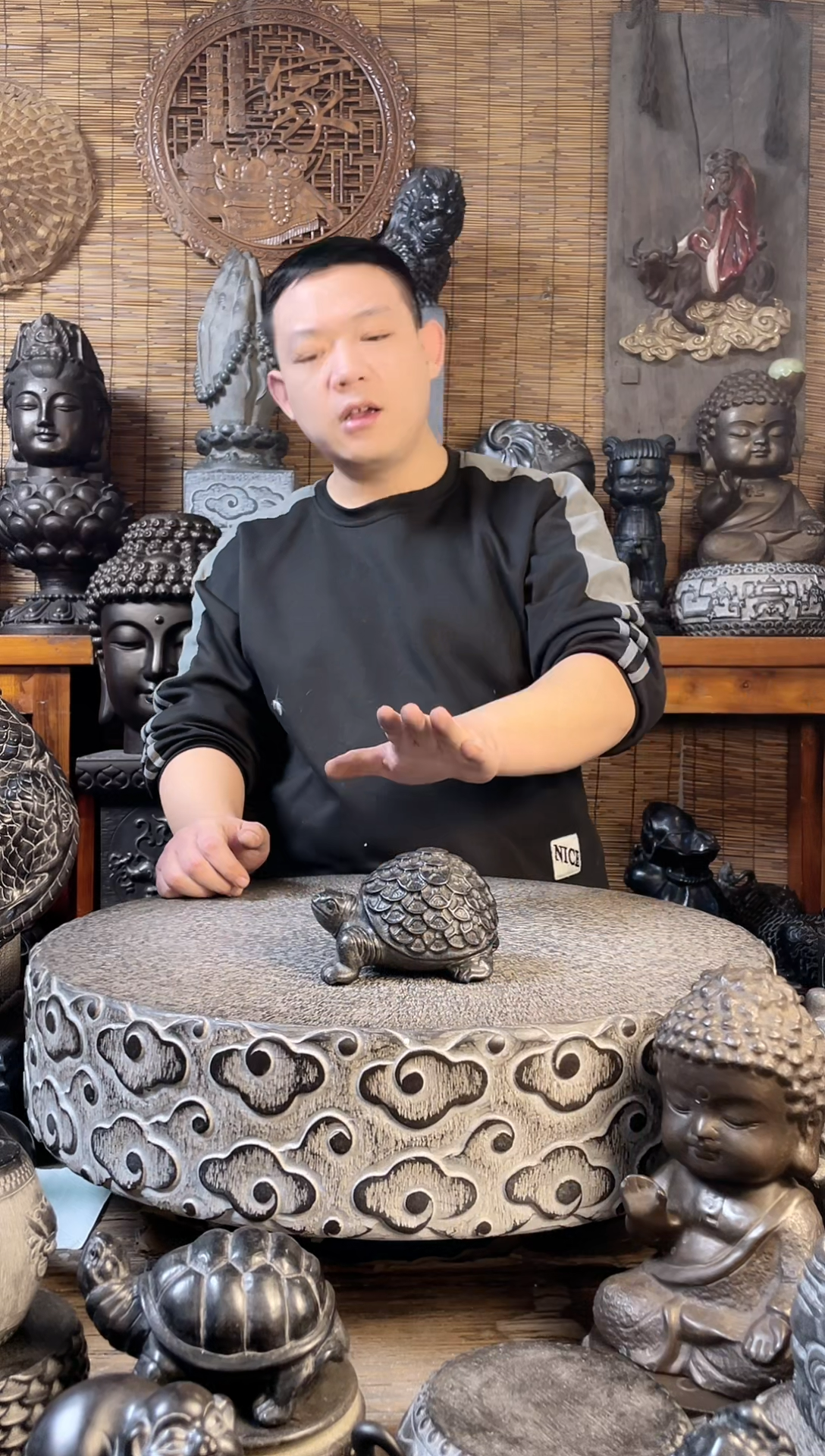 【闪购商品】13金钱龟天然青石雕刻