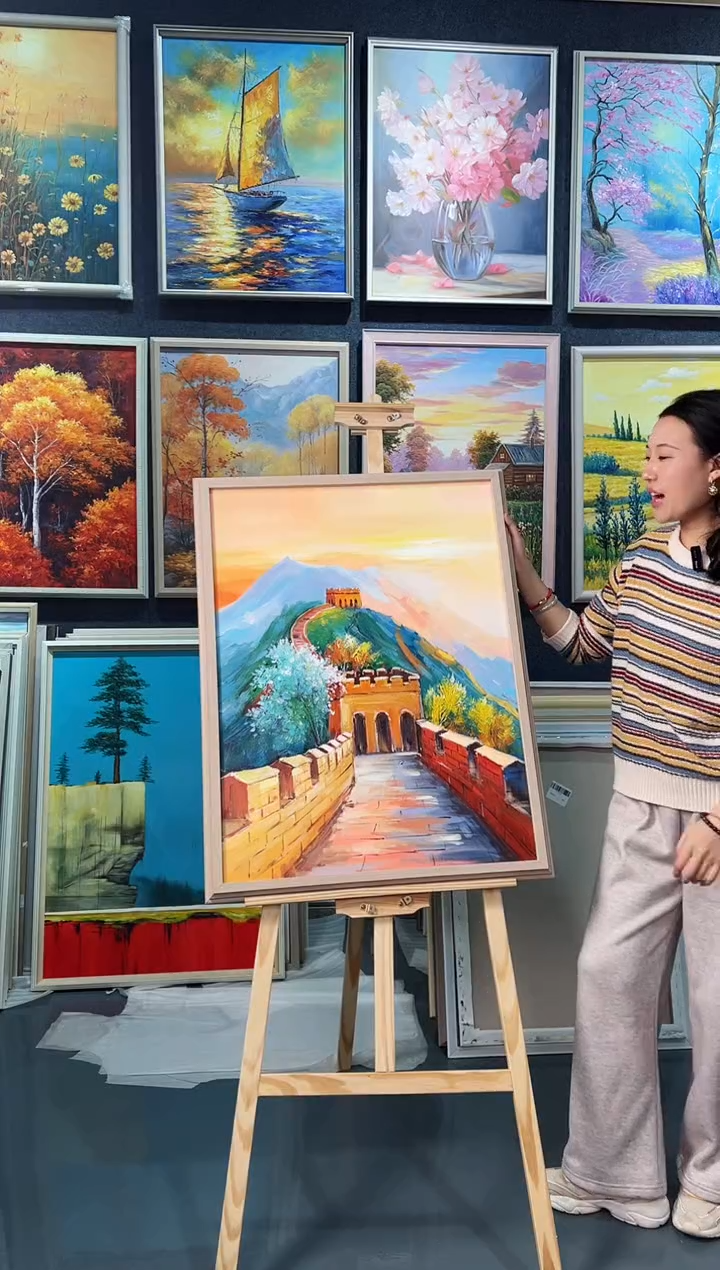 【闪购商品】油画60号 60*80 长城-手绘油画