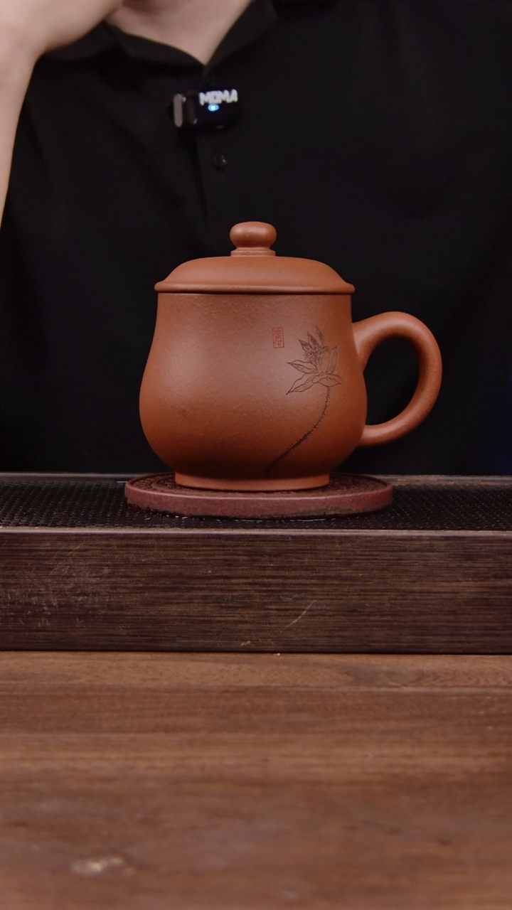 茶壶紫砂红清水新款盖杯！！！莲花 刻绘