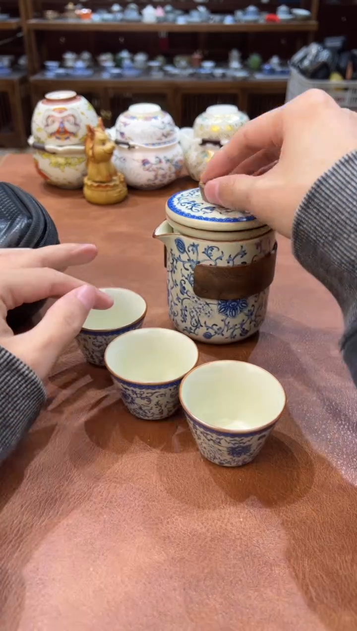 真的很便宜会开片的旅行茶具