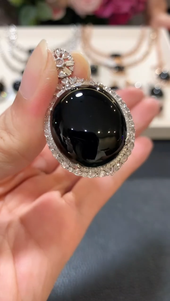 吊坠(不含链)18K金镶嵌翡翠m77  