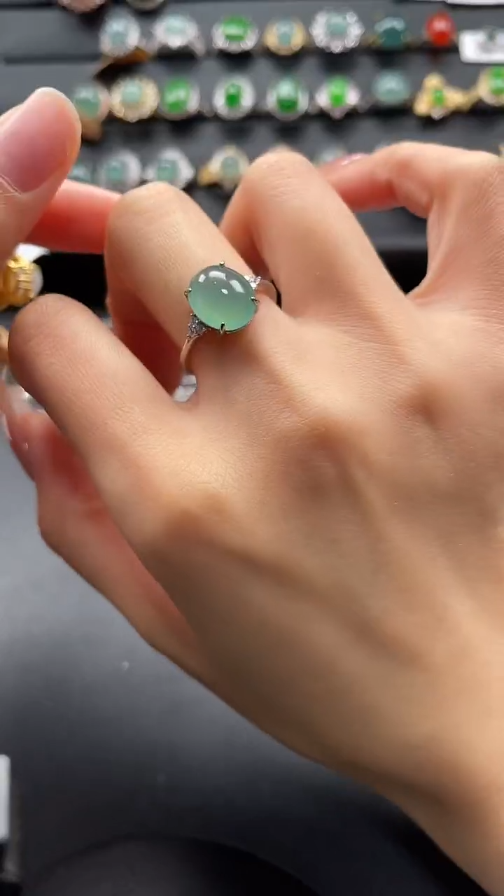 【闪购商品】翡翠戒指银S925镶嵌457654
