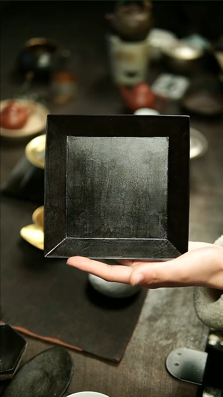 【闪购商品】西屋造纸胎大漆方形壶承