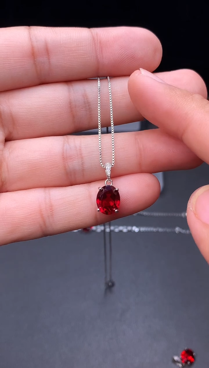 颈饰银S925镶嵌红宝石11