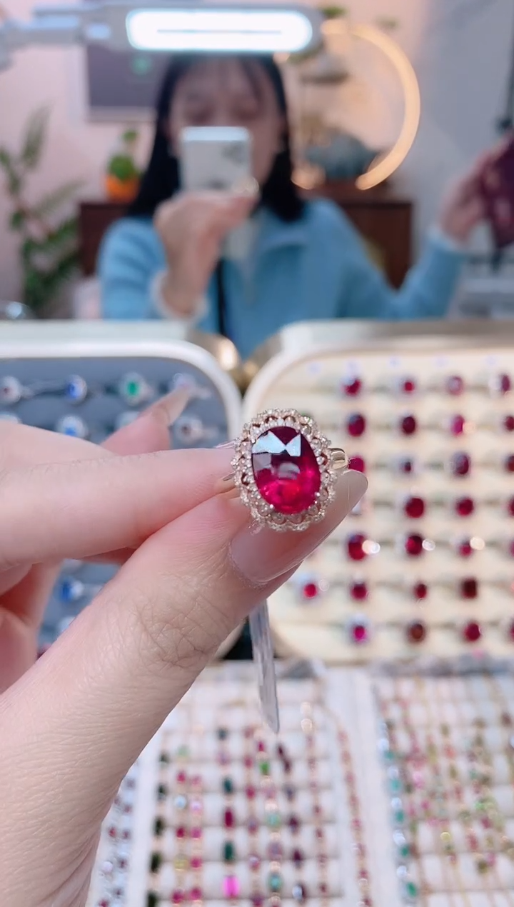 【闪购商品】碧玺18K金戒指18K金镶嵌1