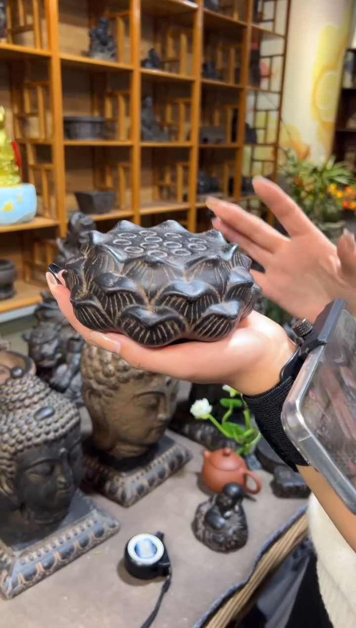 陶土【火山泥】莲蓬实心底座