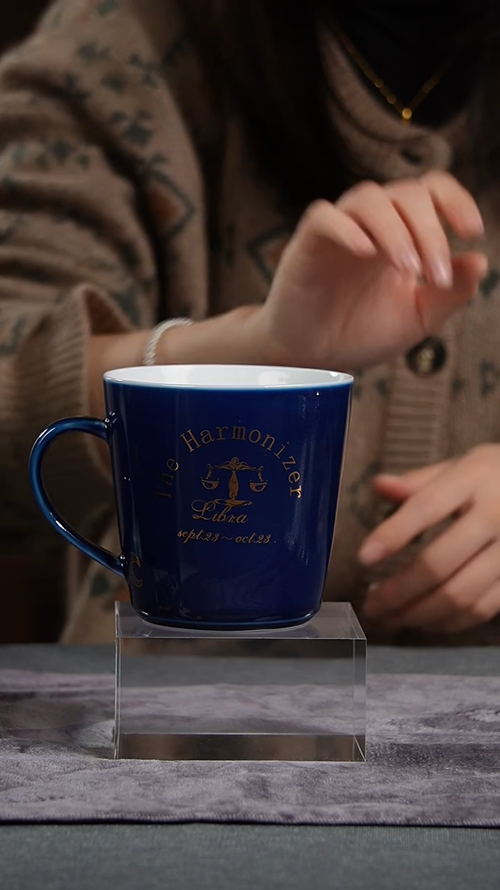【闪购商品】其他景德镇手工陶瓷祭蓝描金创意星座马克杯