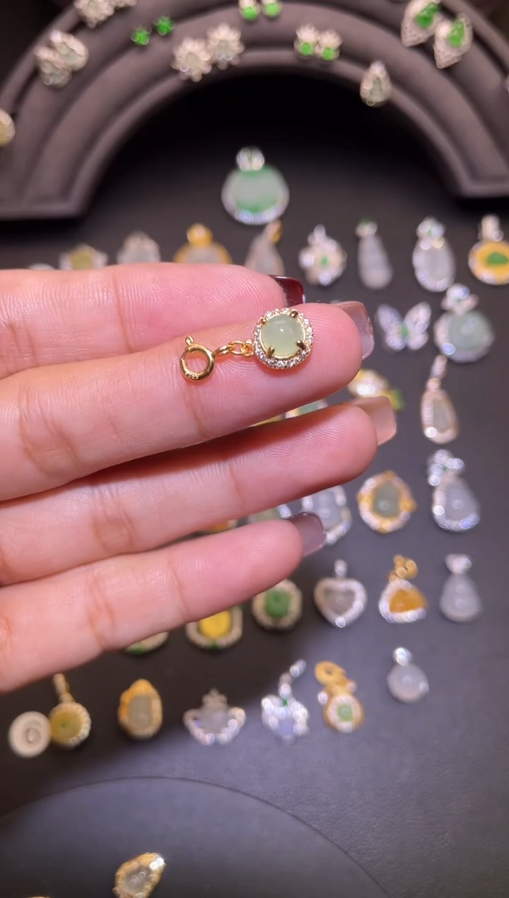 吊坠(不含链)银S925镶嵌翡翠1