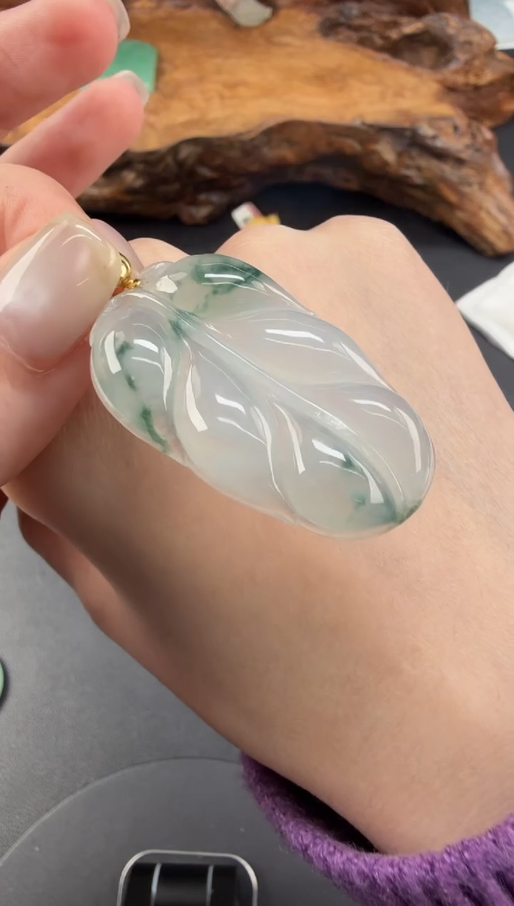 吊坠(不含链)18K金镶嵌翡翠翡翠饰品-182