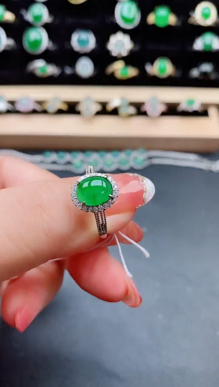 【闪购商品】翡翠戒指银S925镶嵌5080850