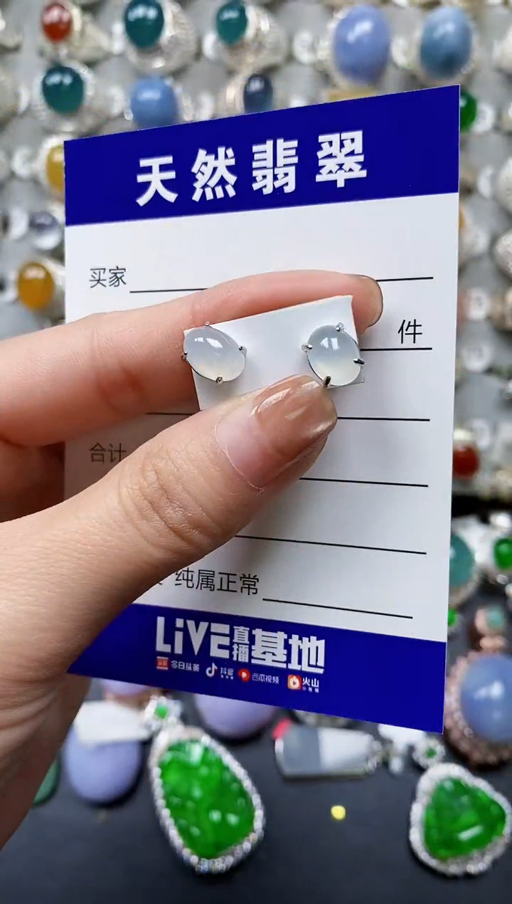 【闪购商品】翡翠耳饰银S925镶嵌0192