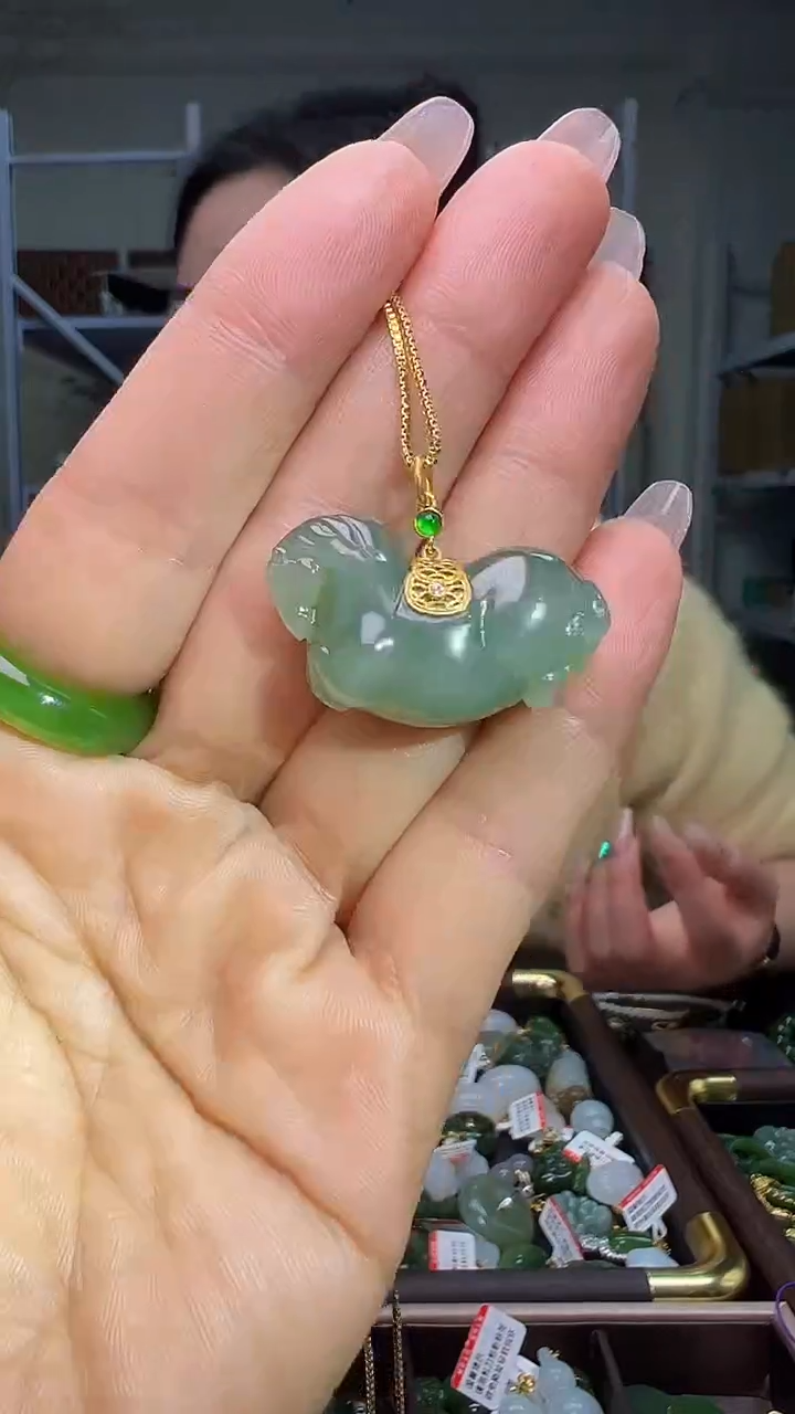 颈饰18K金镶嵌和田玉（多样性发货.发其一）12.01.21