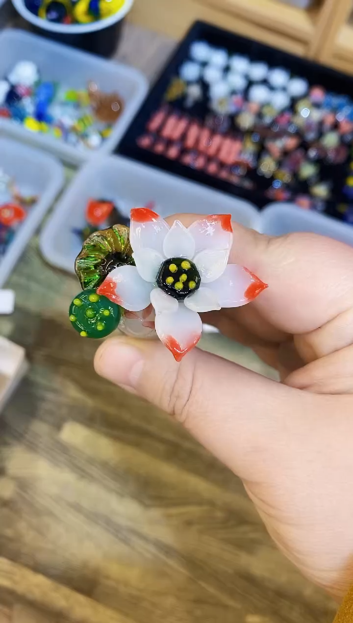 【闪购商品】琉璃手工艺品荷花一盆