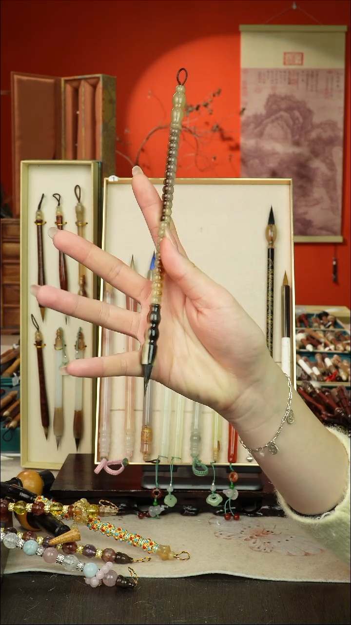 273号闪孤品高货毛笔链接 清水试笔 蘸墨不退