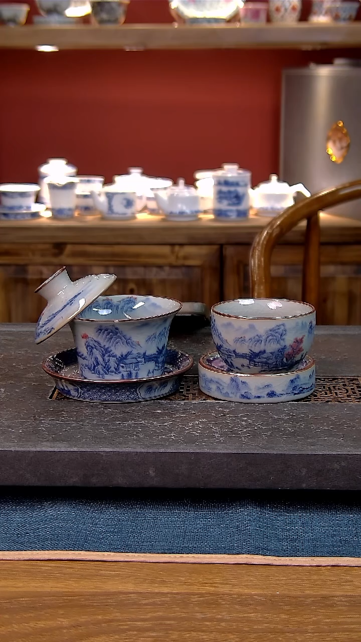 简装家用款3件套 老陶泥开片纹陶瓷茶具