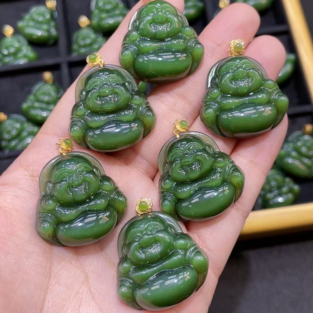 .【年中大促】18k金和田玉猫眼佛公吊坠丨30MM多样性发一D3410-2