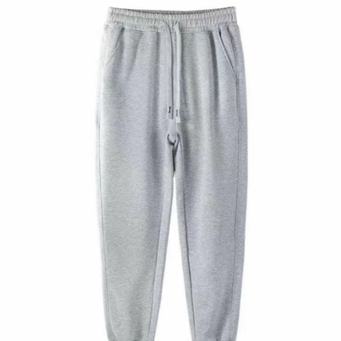 冬季加厚卫裤束脚针织长裤男女同款运动情侣休闲抽绳收口卫裤