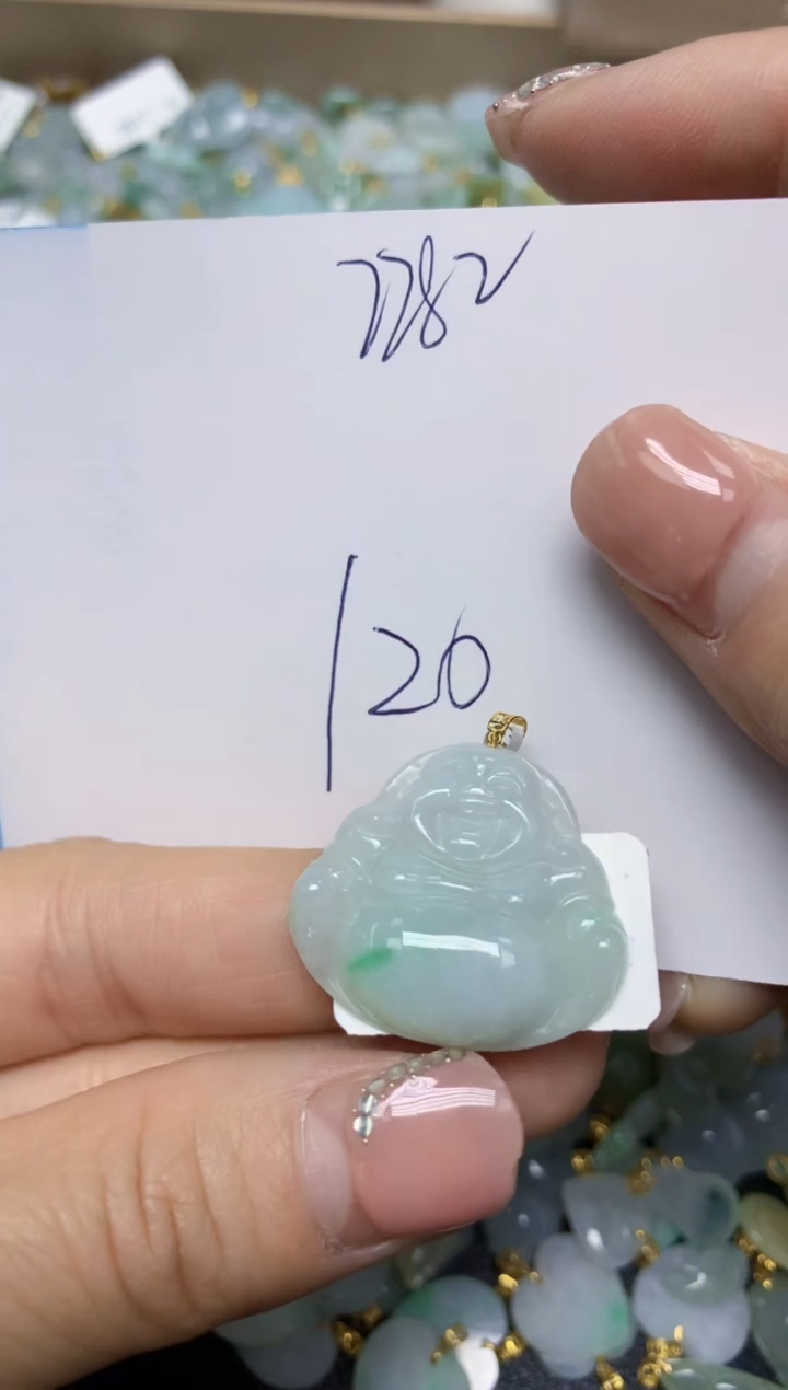 【闪购商品】翡翠挂件18K金镶嵌 天然翡翠A货