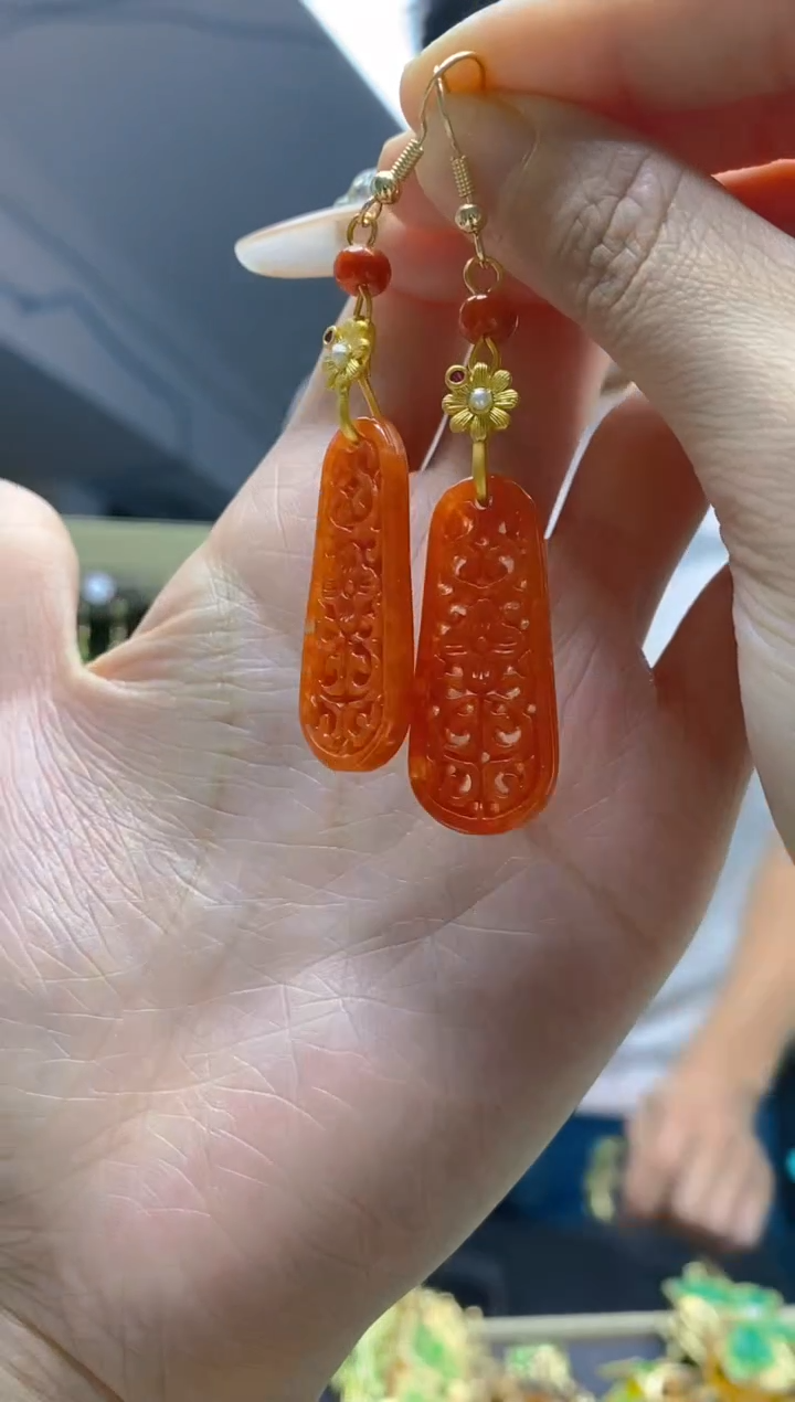 【闪购商品】翡翠耳饰合金65翡翠耳钩