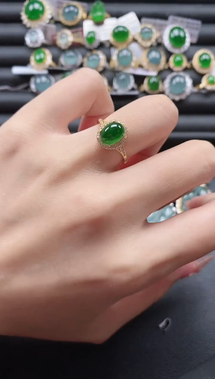 【闪购商品】翡翠戒指银S925镶嵌51151