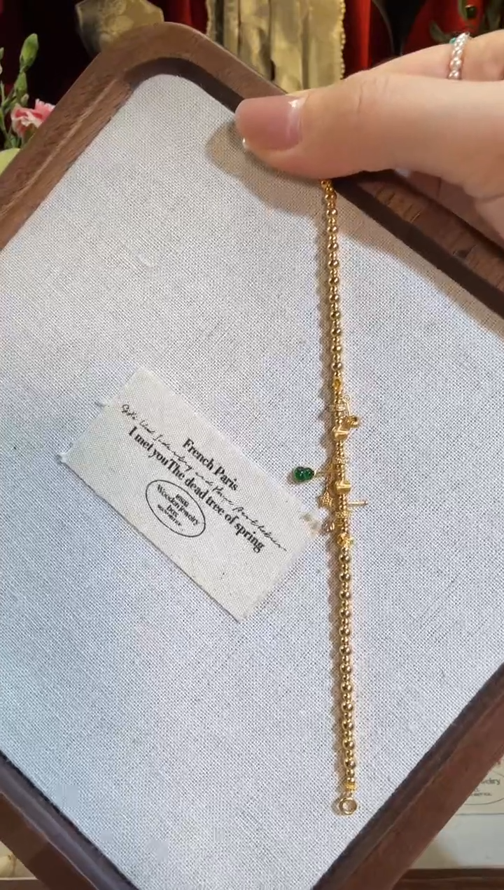 【闪购商品】翡翠手链18K金镶嵌全金葫芦