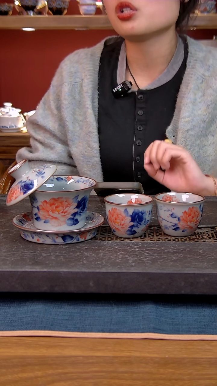 简装家用款3件套 老陶泥开片纹陶瓷茶具