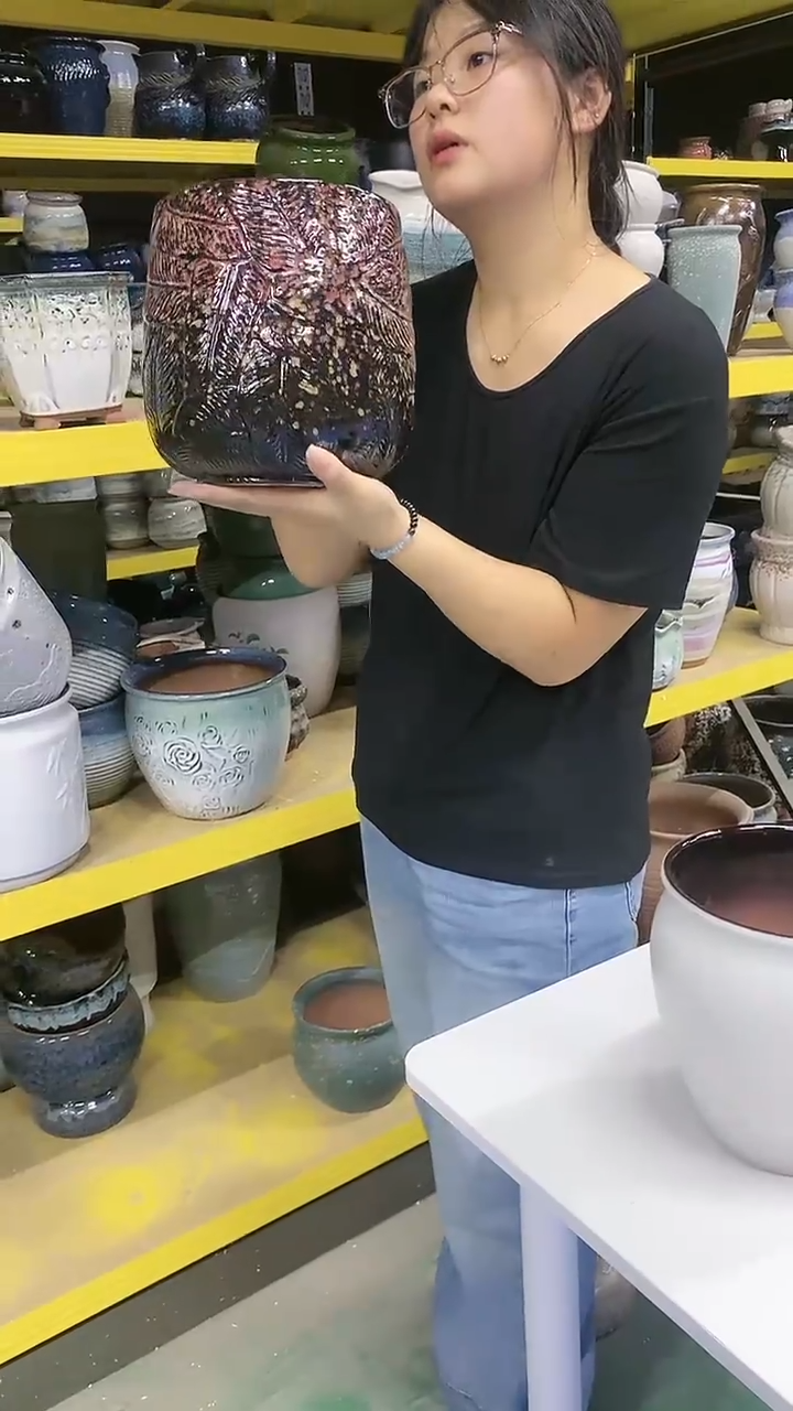 宜兴紫砂粗陶花盆