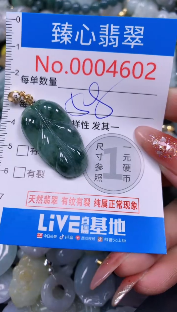 翡翠未镶嵌颈饰含绳0004602